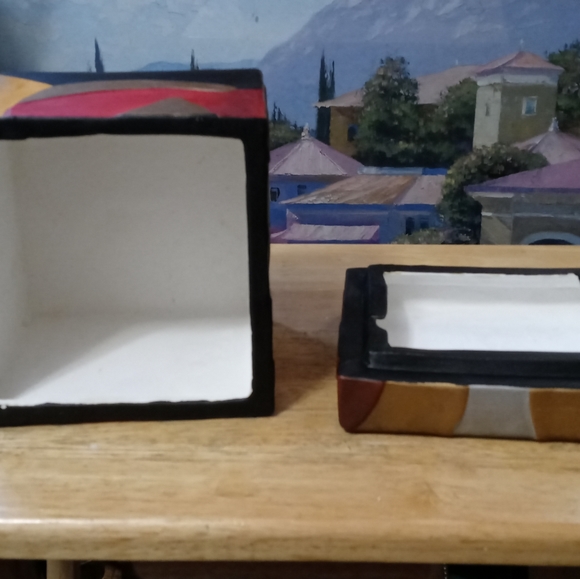 ⛺Vintage Ceramic Mexican Native Trinket Box,Handmade Folk art,Made in Mexico🏤 - Picture 6 of 16